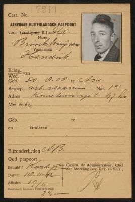 Aanvraag buitenlands Paspoort Hendrik Brinkhuijsen 30081908